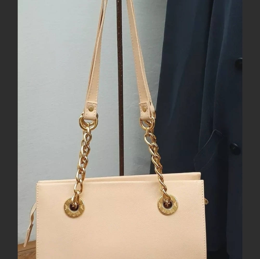 MCM Munchen Rare Vintage Pink Blush Gold Chain Shoulder Bag - Picture 3 of 12